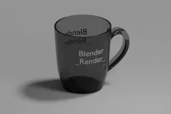 Glossy Cup with a text in Blender 3D model