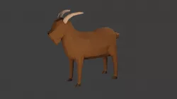 Goat 3D Model Low Poly Game Ready Blender Low-poly  3D model