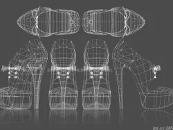 High Heel Platform Shoes Low-poly  3D model