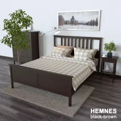 IKEA Bed with decor HEMNES 3D model
