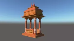 indian chatri  Low-poly  3D model