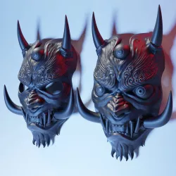 Japanese Oni Mask 3D print model