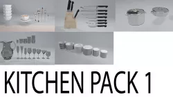 Kitchen Pack Low-poly  3D model