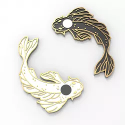 Koi Fish Magnet or Wall Decoration  3D print model