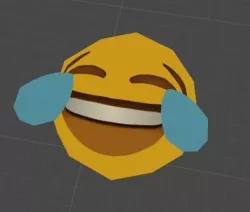 Laughing Emoji Face Low Poly Low-poly  3D model