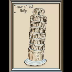 Leaning Tower of Pisa Panno STL File for CNC Relief engraving 3D model