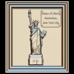 Liberty Statue Panno STL File for CNC Relief engraving 3D model