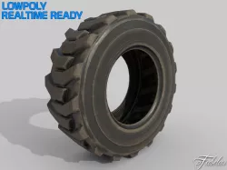 Loader tyre dirt Low-poly  3D model