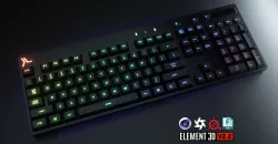 Logitech Wireless RGB Computer Keyboard Low-poly  3D model
