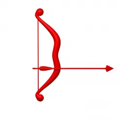 Longbow and Arrow cartoon 3D model