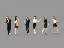 Low Poly Business Woman Pack Low-poly  3D model