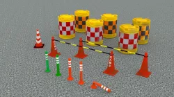 Low poly road assets Low-poly  3D model