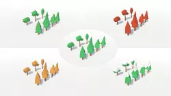 LOW POLY SEASONS TREES Low-poly  3D model