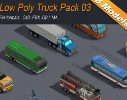 Low Poly Truck Pack 03 Isometric Low-poly  3D model