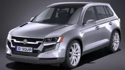 Lowpoly Generic SUV crossover 2017 Low-poly  3D model