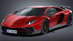 LowPoly Lamborghini Aventador LP750-4 SV 2016 Low-poly  3D model