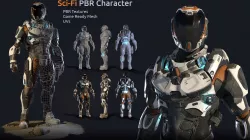 Lunar Suit - PBR Sci-Fi Character Low-poly  3D model