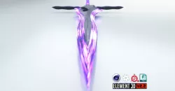 Magical Crystal Sword with Glowing Blade Low-poly  3D model