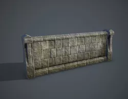 Medieval Wall Low-poly  3D model