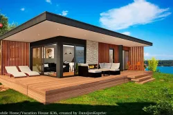 mobile home vacation house tiny house on 36m2 Low-poly  3D model