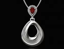 mobius with pear bail pendant 3D print model