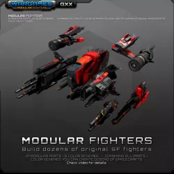 MODULAR SF Fighters GXX Low-poly  3D model