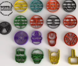 MOLDE CORTANTE PARA GALLETAS FONDANT AVENGERS 1 Y 2 3D print model