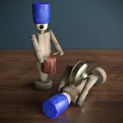MUSICIAN OLD WOOD TOY 3D model