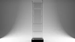 Narrow Frameless Glass Tower With Dark Brown Base - eddies 3D model