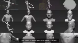 NBA Players 3D printing ready stl obj formats 3D Model Collection