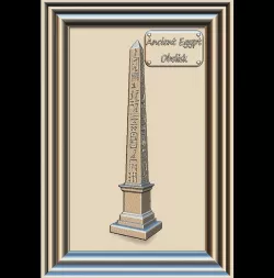 Obelisk with hieroglyphs Panno STL File for CNC Relief engraving 3D model