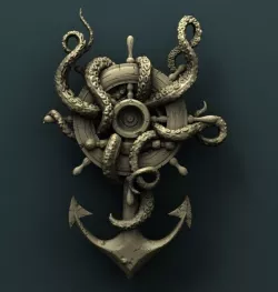 Octopus Anchor 3d stl model for CNC 3D model