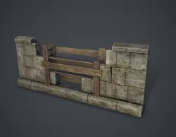 Old Restored Wall Low-poly  3D model