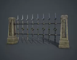 Old Stone Fence Low-poly  3D model
