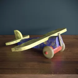 OLD WOODEN PLANE TOY 3D model
