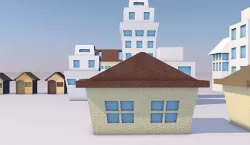 Origami Buildings 3D model