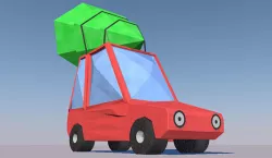 Origami Lowpoly Cartoon Car Low-poly  3D model