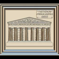 Parthenon Panno STL File for CNC Relief engraving 3D model