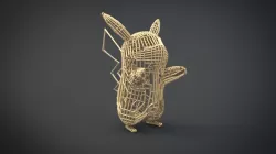 Pikachu Wireframe 3D print model