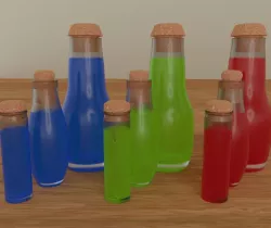 Potion Vials Low-poly  3D model