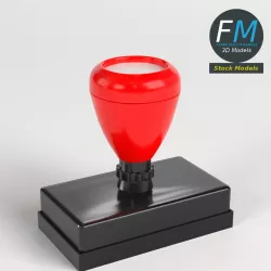 Pre inked rubber stamp 3D model