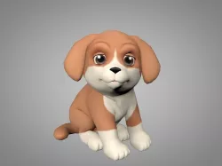 Puppy Low-poly  3D model