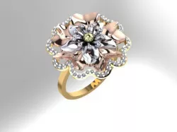 Ready to print jewelry  Flower Ring  3D print model