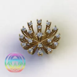 rings gear wheel ring diamond gold printable jewelry 3D print model