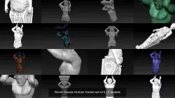 Rome Classic Human Corbel set of 5 3D Model Collection