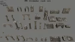 ruin set 1 Low-poly  3D model