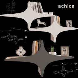 Shelf with decor Achica 3D model