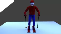 Skier Low-poly  3D model