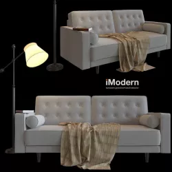 Sofa Sacramento with decor 3D model