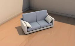 Sofa with cushions 3D model
